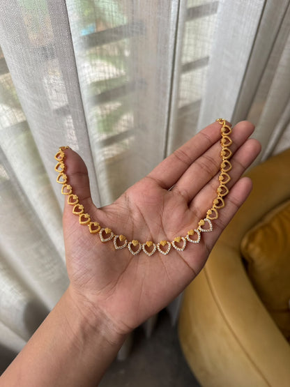 Heart gold plted necklace HH163