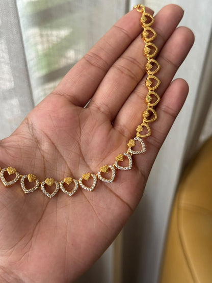 Heart gold plted necklace HH163