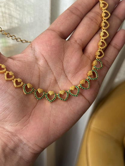 Heart gold plted necklace HH163