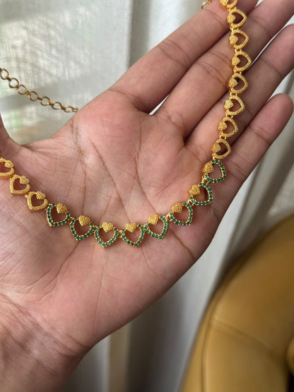 Heart gold plted necklace HH163