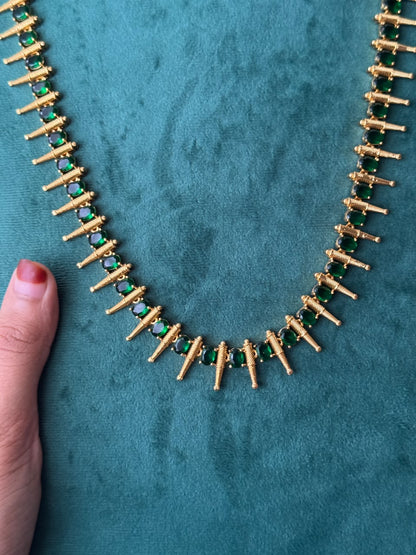 Elegant Spike (Yellow Gold-Plated )Necklace HH166