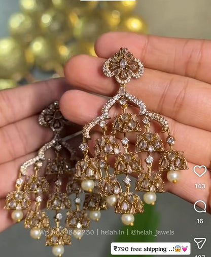 Waterfall Jhumka Earrings HE104