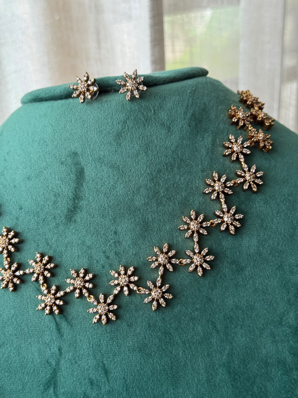 BEENA ANTONY DIAMOND NECKLACE ANTIQUE HN639
