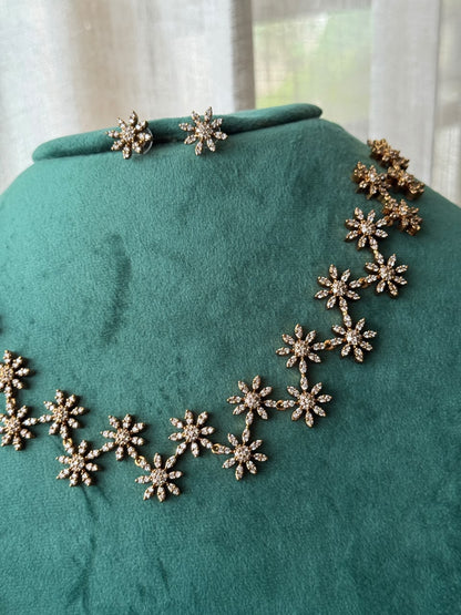 BEENA ANTONY DIAMOND NECKLACE ANTIQUE HN639