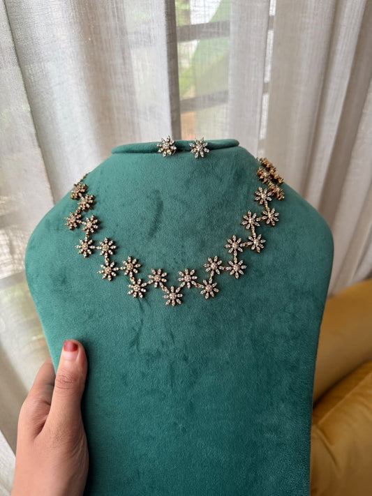 BEENA ANTONY DIAMOND NECKLACE ANTIQUE HN639
