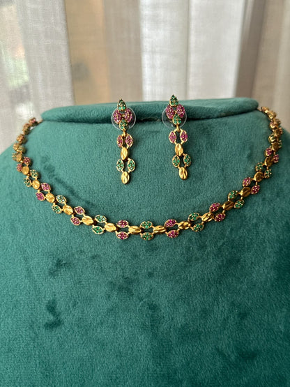 Leaf Petal Necklace Set HH172